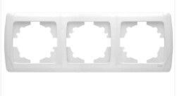 ჩამრთველ-როზეტის კანტი VIKO CARMEN 3-ნი თეთრი  "ჰორიზონტალური"