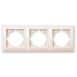 ჩამრთველ-როზეტის კანტი VIKO CARMEN 3-ნი კრემი "ჰორიზონტალური"