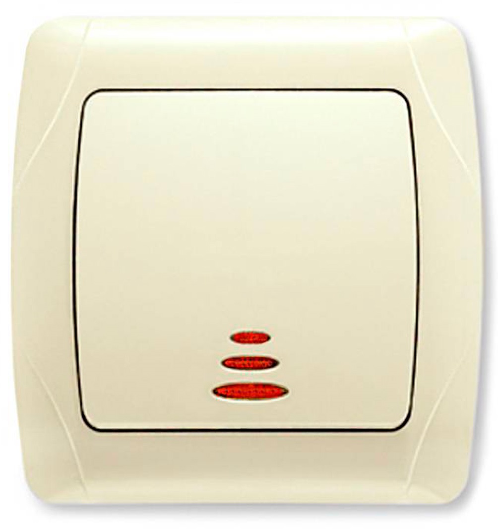 გადამრთველი VIKO CARMEN 1-ნი კრემი განათებით