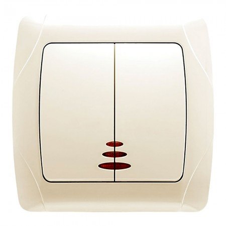 გადამრთველი VIKO CARMEN 2-ნი კრემი განათებით