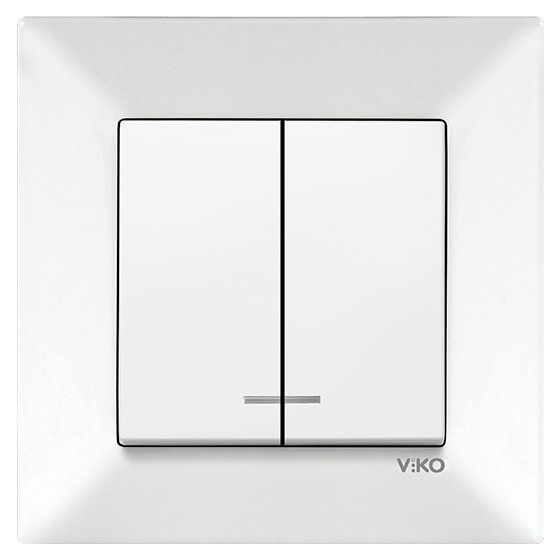 გადამრთველი VIKO MERIDIAN 2-ნი თეთრი განათებით