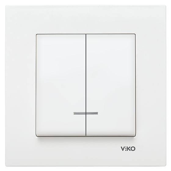 გადამრთველი VIKO KARRE 2-ნი თეთრი განათებით