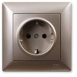 როზეტი VS METAL ANTRACIT დამიწებით