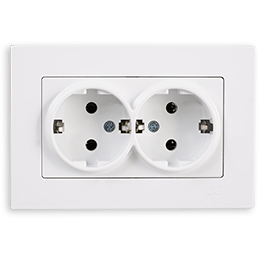 როზეტი ორიანი დამიწებით თეთრიRITA 2G.SOC.OUTLET WHITE