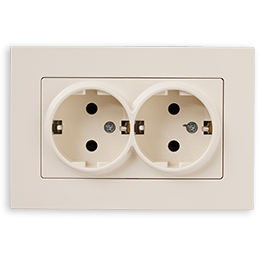 როზეტი ორიანი დამიწებით კრემი RITA 2G.SOC.OUTLET CREAM