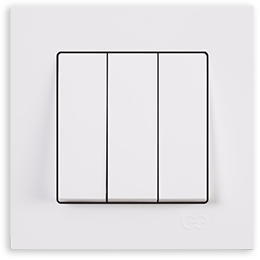 ჩამრთველი სამიანი თეთრი  RITA 3GANG SWITCH WHITE