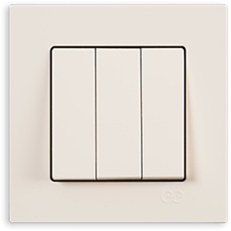 ჩამრთველი სამინანი კრემი  RITA 3GANG SWITCH CREAM