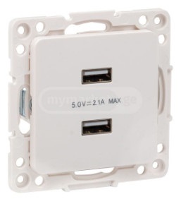 როზეტი USB 2ადგილიანი/2,1ა/შ/ stokgolmiEKF