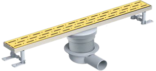 საშხაპე დრენაჟი / 50სმ ჰორიზონტალურ-ვერტიკალური გამოსასვლელი / პლასტიკ კორპ/SHOWER CHANNEL CLASSIC - LEGAL 360 - STAINLESS BODY - H.O - 50 CM - GOLD