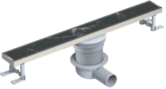 საშხაპე დრენაჟი /60 სმ  ჰორიზონტალურ-ვერტიკალური გასასვლელით /ჩასმული კრამიტით/SHOWER CHANNEL CLASSIC - SCALA Y360 - STAINLESS BODY - H.O - 60 CM