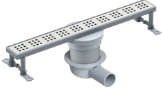 საშხაპე დრენაჟი / Ø 50 50 CM ჰორიზონტალური გასასვლელი / პლასტმასის კორპუსი/SHOWER CHANNEL - PERA - FIRST LINE - PLASTIC BODY - Y360 - H.O - 50 CM