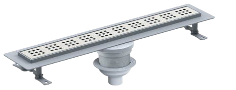 საშხაპე დრენაჟი / Ø 50 80 CM ვერტიკალური გასასვლელი / პლასტმასის კორპუსი / უჟანგავი ბადე/SHOWER CHANNEL - PERA - EUROLINE MESH - PLASTIC BODY - V.O - 