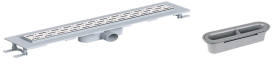 საშხაპე დრენაჟი / 50 სმ  ჰორიზონტალური გასასვლელი / პლასტმასის კორპუსი / SHOWER CHANNEL - STANDART - LINE - PLASTIC BODY - H.O - 50 CM