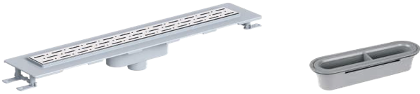  საშხაპე დრენაჟი /33 სმ  ვერტიკალური გასასვლელი / პლასტმასის კორპუსი /SHOWER CHANNEL - STANDART - LINE - PLASTIC BODY - V.O - 33 CM