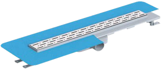 საშხაპე დრენაჟი /50 სმ  ჰორიზონტალური გასასვლელი / პლასტმასის კორპუსი /SHOWER CHANNEL - STANDART - LINE WITH MEMBRANE - PLASTIC BODY - H.O - 50 CM