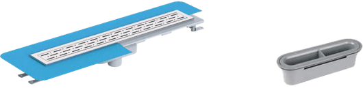  საშხაპე დრენაჟი / 50 სმ  ჰორიზონტალური გასასვლელი / პლასტმასის კორპუსი /SHOWER CHANNEL - STANDART - DELUXE WITH MEMBRANE - PLASTIC BODY - H.O - 50 CM