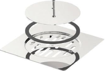 უჟანგავი მეტალის თხელი სანიაღვრე 1,50/ QUATTRO FLOOR GRATES - With Lap - 1.50mm - 15x15cm