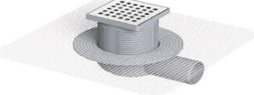 პლასტმასის კორპუსი /40 Ø - H.O - 10x10 cm უჟანგავი მეტალის ბადე / სუნის დამხშობი/INSTALLATION SIPHONS WITH MESH -140MM - 40 Ø - H.O - 10x10 cm