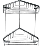 აბაზანის კუთხის თაროები - 2 სართულინი/DOUBLE CORNER SPONGE HOLDER - 18x18 cm