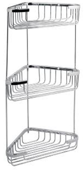 აბაზანის კუთხის თაროები - 3 სართულიანი/TRIPLE CORNER SPONGE HOLDER - 18x18 cm