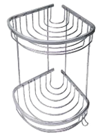 აბაზანის კუთხის ოვალურითაროები - 2 სართულინი/DOUBLE OVAL CORNER SPONGE HOLDER - 19x19 cm