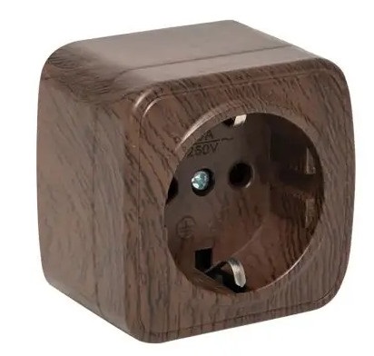 გ/როზეტი 1ბ/16Aმუქიხისფერი/minskiEKF