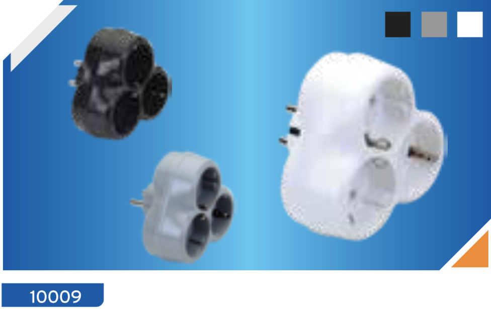 გამანაწილებელი სამკაპი დამიწებით/DE-PA 3 Gang Earthed Plug & Socket (White)