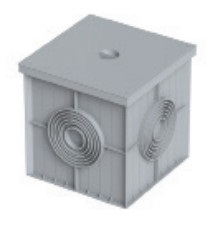 კანალიზაციის პლასტმასის ჭა თავსახურით PLS 50X50 ROGAR KUTUSU+KAPAK / 50X50