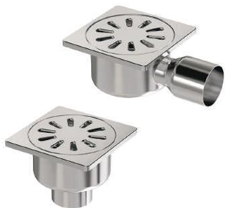 უჟანგავი ლითონის კორპუსი, უჟანგავი ლითონის ბადე/ სუნის დამხშობი/PREMIUM - 50 Ø - V.O. - 10x10 cm