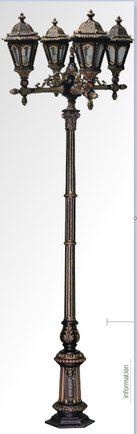 ჭედური კონსტრუქცია 3101    (4ლამპიონი ბოძით) 315სმ