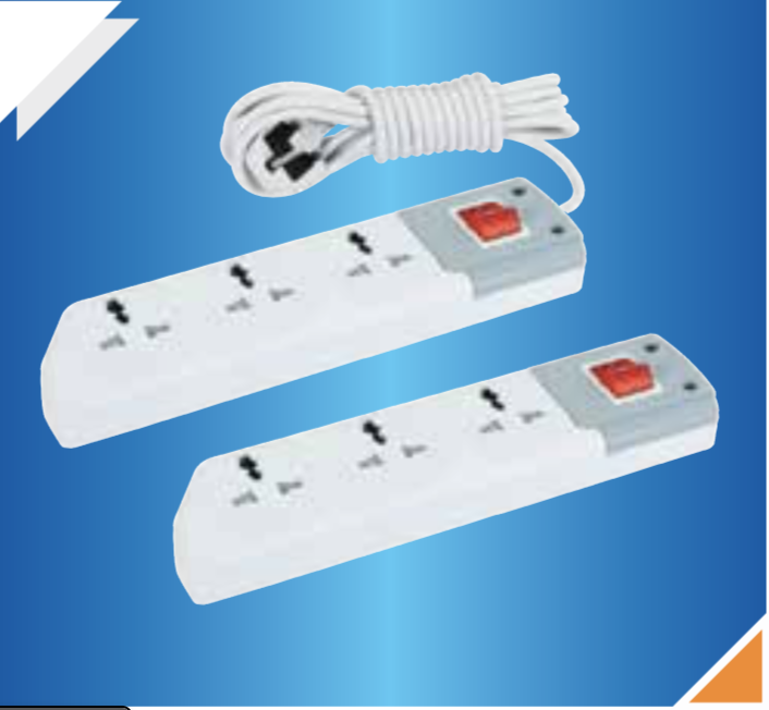 დამაგრძელებელი 3-იანი 5 მ კაბელით  ჩამრთველით (უნივერსალი)/DE-PA 3 Gang Universal Extention Socket,w