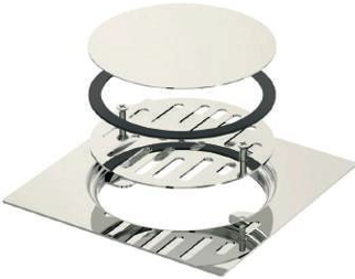 უჟანგავი მეტალის თხელი სანიაღვრე/DREAM FLOOR GRATES - With Lap - 1.50mm - 15x15cm