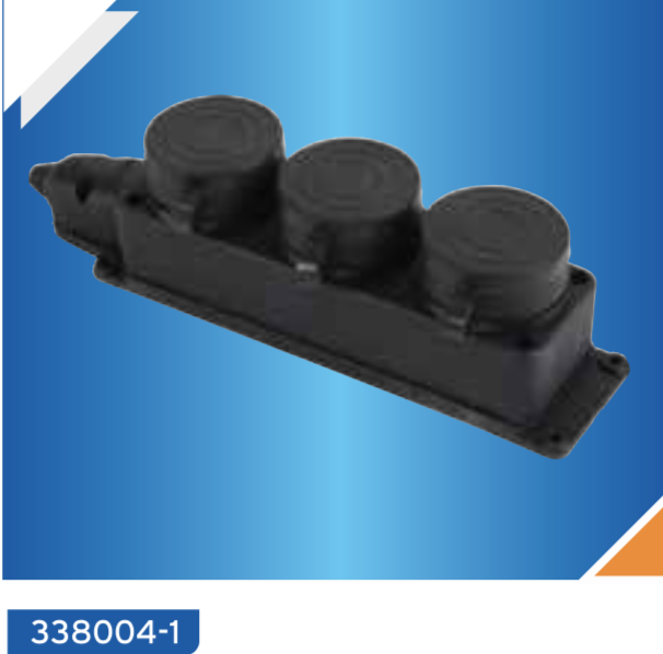 კაუჩუკის გამანაწილებელი 3-იანი უსადენო (1ფაზიანი)/DE-PA Rubber 3Gang Grup Socket- Housing Contact Ty