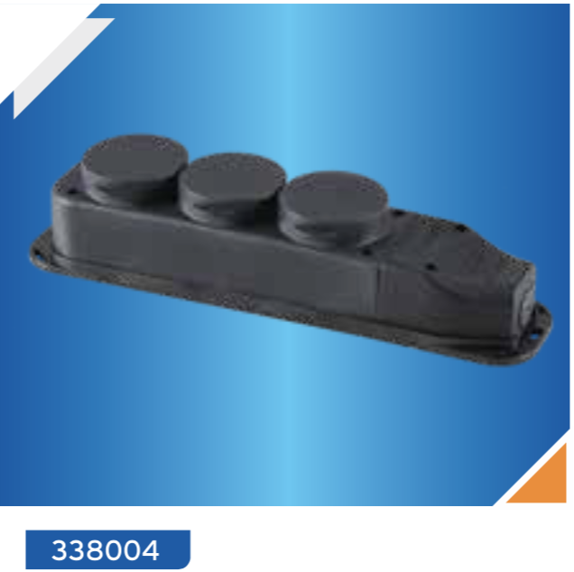 კაუჩუკის გამანაწილებელი 3-იანი უსადენო (1ფაზიანი)/DE-PA Rubber 3Gang Grup Socket