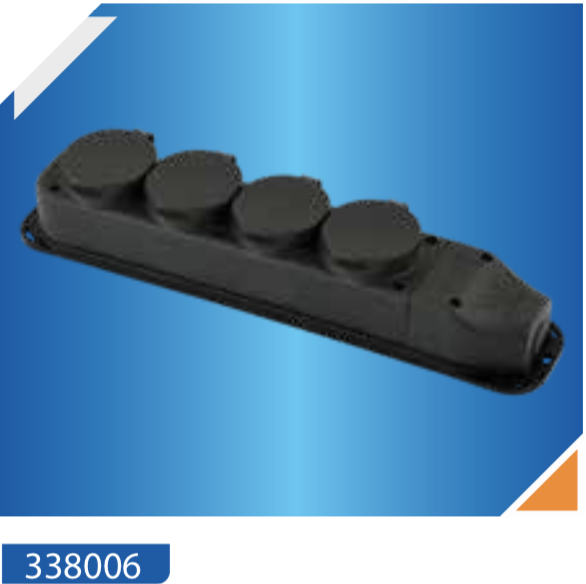 კაუჩუკის გამანაწილებელი 4-იანი უსადენო (1ფაზიანი)/DE-PA Rubber 4Gang Grup Socket