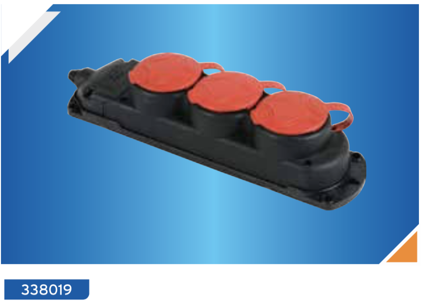 კაუჩუკის კედლის 3-ანი როზეტი (3 ფაზიანი) /DE-PA Rubber Three Phase 3 Gang Grup Socket