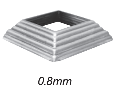 მოაჯირის აქსესუარი მილკვადრატის ძირის პირამიდა; 3415243  40მმx30მ