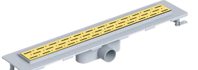 საშხაპე დრენაჟი / Ø 50 40 CM ჰორიზონტალური გასასვლელი / პლასტმასის კორპუსი / უჟანგავი/SHOWER CHANNEL - STANDART - LINE - PLASTIC BODY - H.O - 40 CM - 