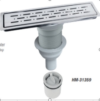 საშხაპე დრენაჟი ვერტიკალური გასასვლელით 10X40სმ/SHOWER CHANNEL - STYLE - ALFA MESH - STAINLESS BODY - Y360 - V.O - 10x40 CM