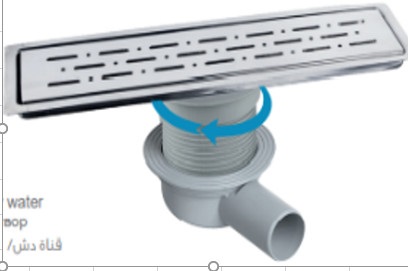 საშხაპე დრენაჟი ჰორიზონტალური გასასხლელით 10X50სმ/SHOWER CHANNEL - STYLE - ALFA MESH - STAINLESS BODY - Y360 - H.O - 10x50 CM