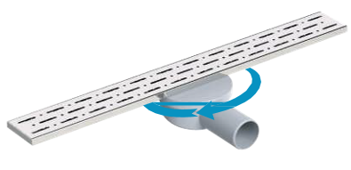 საშხაპე დრენაჟი 80 სმ  ჰორიზონტალური გასასვლელი / უჟანგავი ლითონის კორპუსი /SHOWER CHANNEL - STYLE - LEGAL - STAINLESS BODY - H.O - 80 CM