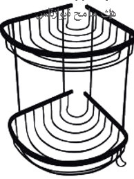 აბაზანის კუთხის ოვალური თაროები - 2 სართულინი შავი/DOUBLE OVAL CORNER SPONGE HOLDER - 19x19 cm - BLA