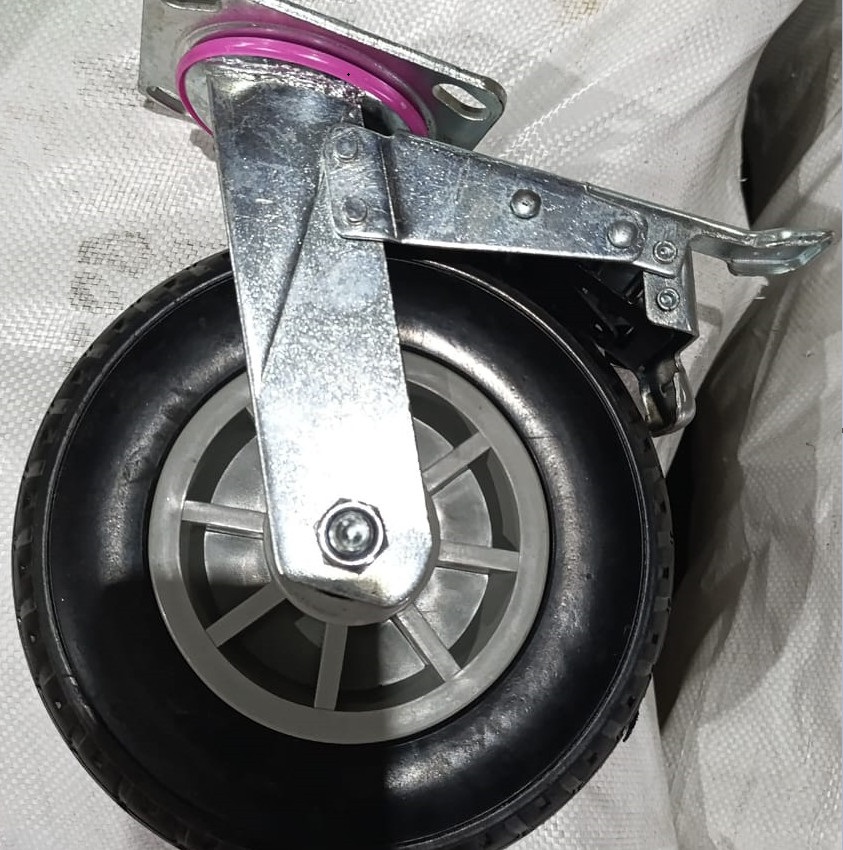 ხარაჩოს ბორბალი;17სმ  ჩამკეტი, შავი   360° (5-16)