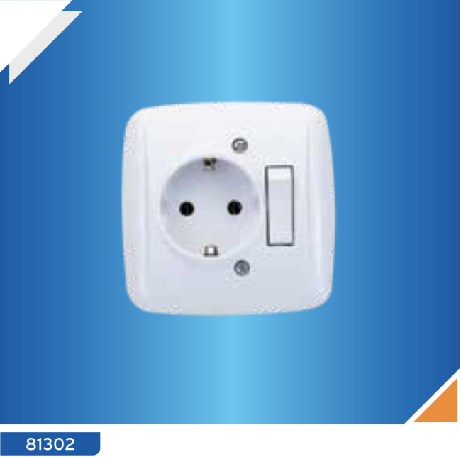 ჩამრთველ-როზეტი კომბინირებული/DE-PA Flush-mounted switch / outlet