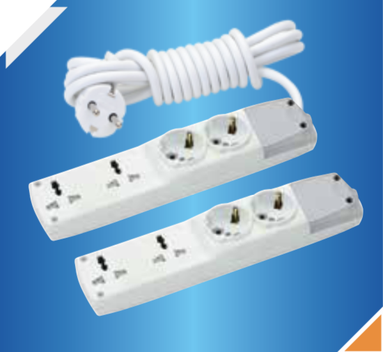 დამაგრძელებელი 2+2უნივერსალი 3 მ კაბელით 3x1mm²/DE-PA 2+2 Universal Extention Socket & 3x1mm²-3 m co