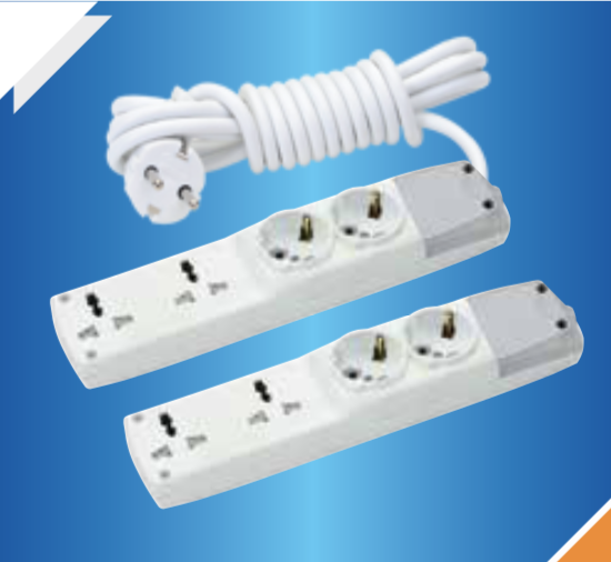 დამაგრძელებელი 2+2უნივერსალი 5 მ კაბელით 3x1mm²/DE-PA 2+2 Universal Extention Socket & 3x1mm²-5 m co