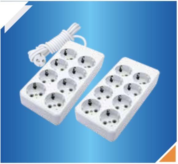 დამაგრძელებელი 8-იანი 5 მ კაბელით  ჩამრთველით (დამიწებით)/DE-PA 8 Gang Earthed Socket with 5m cord