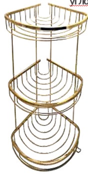 აბაზანის კუთხის ოვალური თაროები - ერთი/TRIPLE OVAL SPONGE HOLDER - 19x19 cm - GOLD