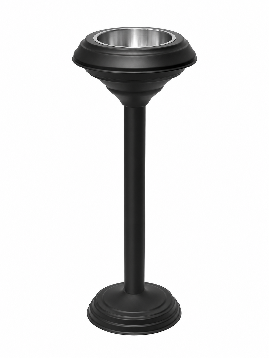 (ს22) საფერფლე დარბაზისთვის შავი/ASHTRAY - LOBY TYPE SS.430 - Ø26 - 65 CM BLACK