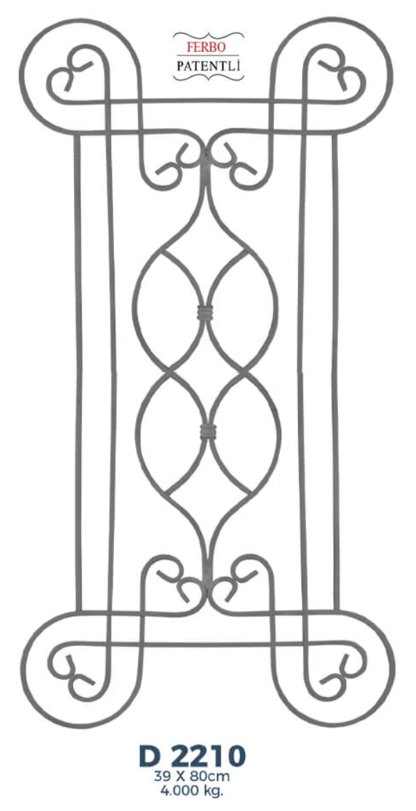 ჭედური კონსტრუქციები; D2210  39სმX80სმ